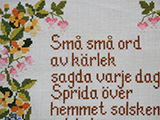 Korsstygn Sma Sma Ord　クロスステッチ