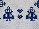 Korsstygn Korssting　クロスステッチ　青色